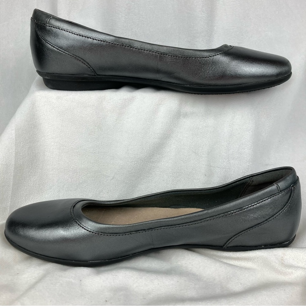 Collection by Clarks Gracelin Mara Pewter Silver Ballet Flats Women Size 7 - Picture 3 of 9